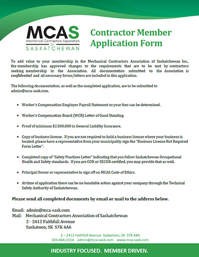 MCAS Contractor Member Application Form