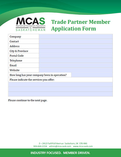 MCAS Trade Partner Member Application Form